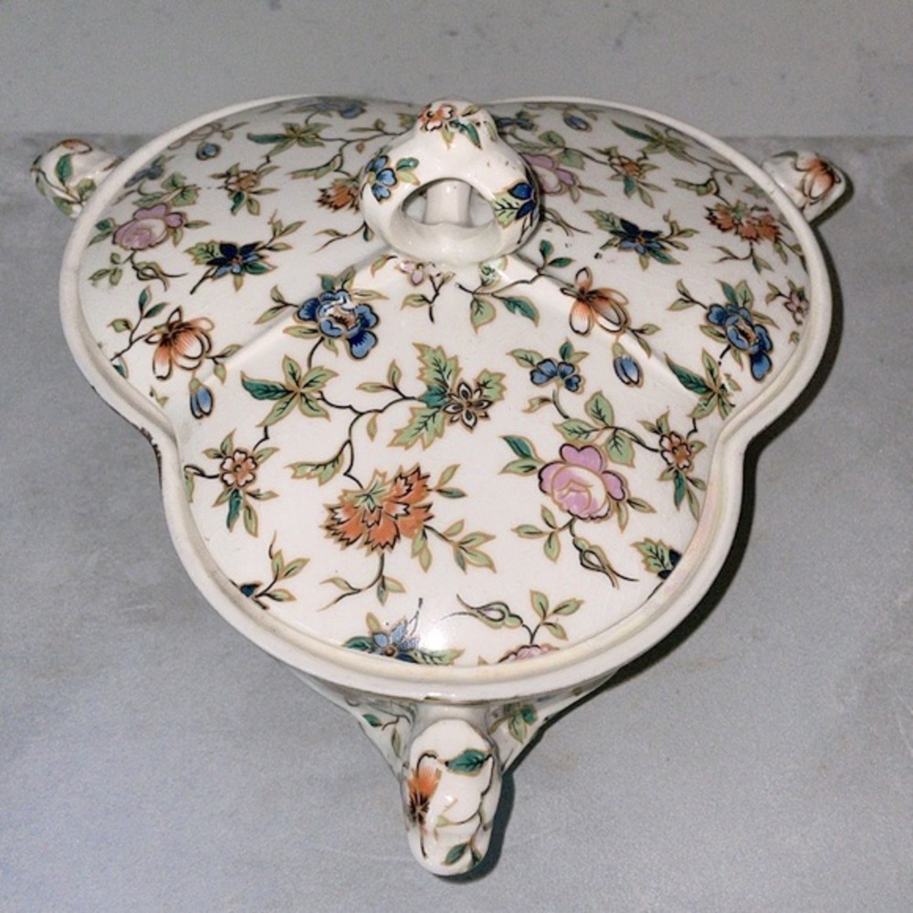 Mori Machi Japan Chintz Porcelain Iridescent Lusterware Lidded Dish Pristine EUC